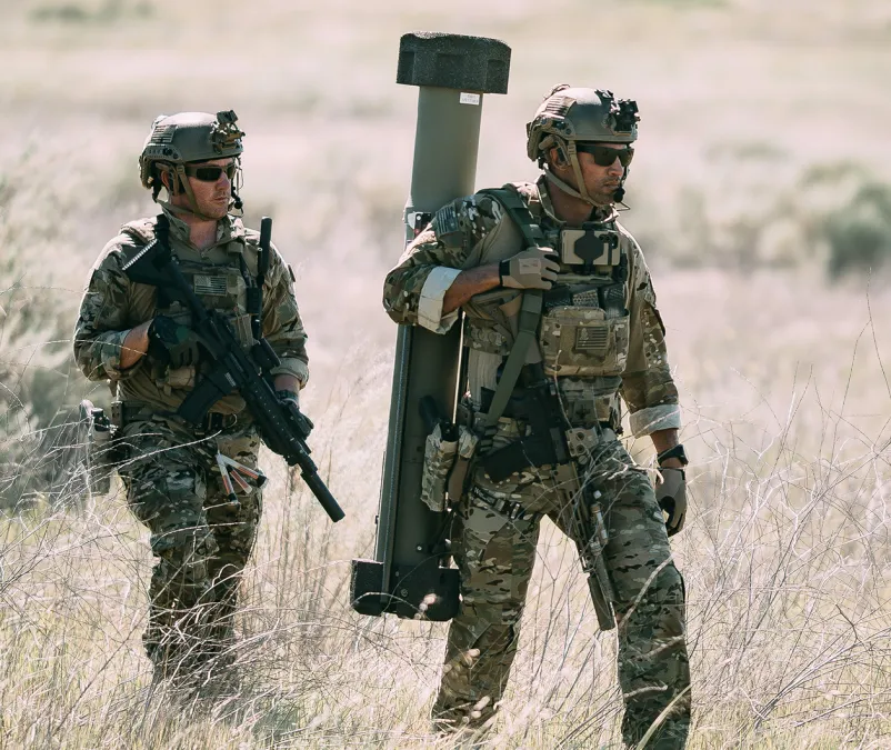 AeroVironment Switchblade tactical loitering munition in launch configuration